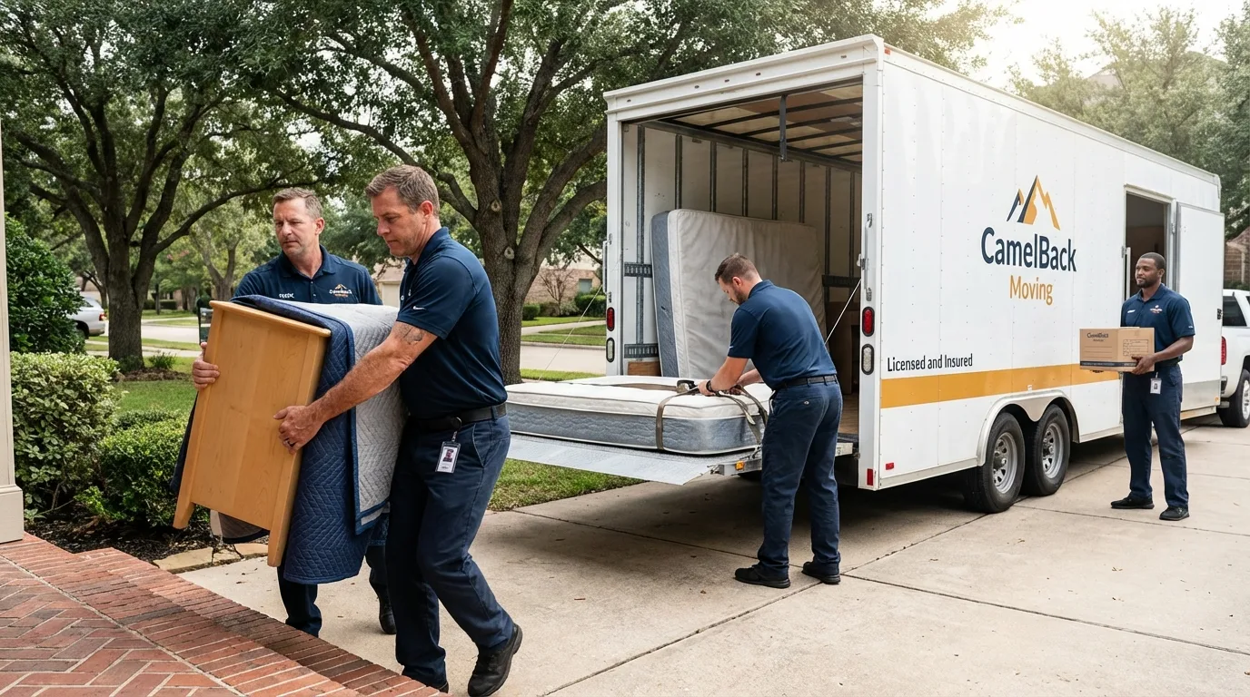 Crew loading residential truck for cross-state move from Bristol, TN