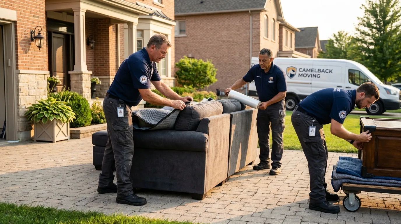 Large estate moving crew wrapping furniture in Bristol, TN